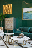 Стол журнальный Pearl White круглый белый/золото GARDA DECOR