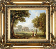 Картина "Романтический пейзаж Усадьба" 28*36см + багет №43
