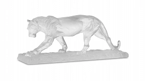 Фигурка Decor de Table Pate de Verre Cristal Пума 22 см, хрустальное тесто, белая, п/к
