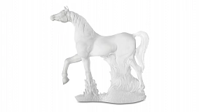 Фигурка Decor de Table Pate de Verre Cristal Лошадь 20 см, хрустальное тесто, белая, п/к