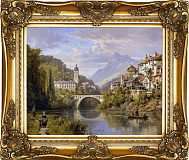 Картина "Городской пейзаж" 41*51см + багет №14