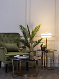 Стол журнальный золотой с темным стеклом GARDA DECOR