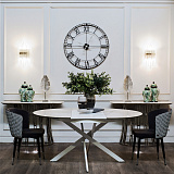 Стол обеденный раскладной круглый керамический белый GARDA DECOR