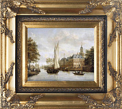 Картина "Городской пейзаж" 20*25см + багет №43
