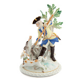 Фигурка Meissen 23x14x14 см Охотник с собаками на охоте на кабана, И-ИКэндлер, 1739 г